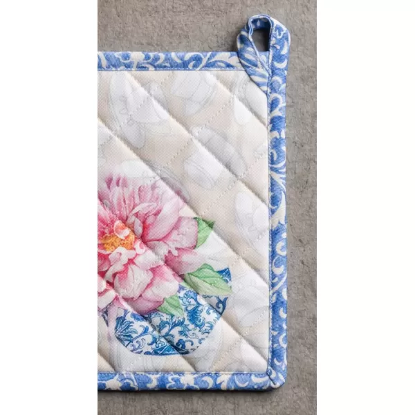 imageMaison d Hermine Potholders 100 Cotton 8quotx8quot Hotpads Heat Resistant with Loop Pot Holder Baking Grilling Home Handling Hot Pans Botanical Fresh  SpringSummer2  Canton