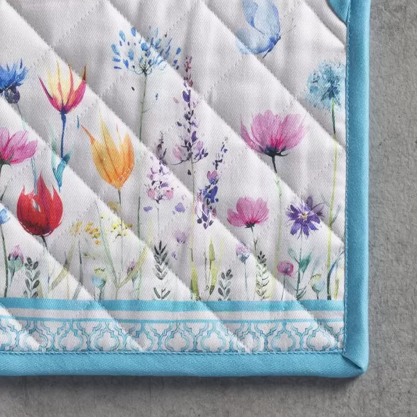 imageMaison d Hermine Potholders 100 Cotton 8quotx8quot Hotpads Heat Resistant with Loop Pot Holder Baking Grilling Home Handling Hot Pans Botanical Fresh  SpringSummer37  Flower in the Field