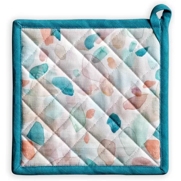 imageMaison d Hermine Potholders 100 Cotton 8quotx8quot Hotpads Heat Resistant with Loop Pot Holder Baking Grilling Home Handling Hot Pans Botanical Fresh  SpringSummer45  Summer Picnic