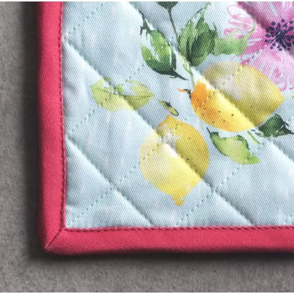 imageMaison d Hermine Potholders 100 Cotton 8quotx8quot Hotpads Heat Resistant with Loop Pot Holder Baking Grilling Home Handling Hot Pans Botanical Fresh  SpringSummer32  Jardin Dete  Mint