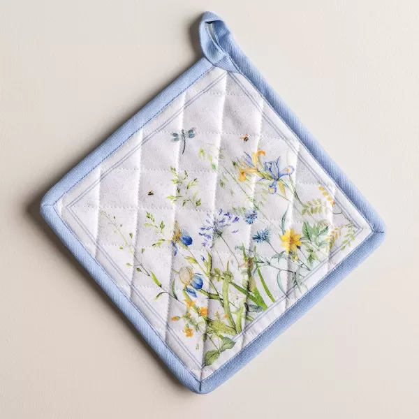 imageMaison d Hermine Potholders 100 Cotton 8quotx8quot Hotpads Heat Resistant with Loop Pot Holder Baking Grilling Home Handling Hot Pans Botanical Fresh  SpringSummer9  Fleurs De Mai