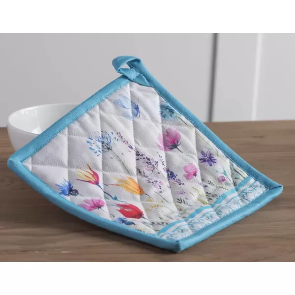 imageMaison d Hermine Potholders 100 Cotton 8quotx8quot Hotpads Heat Resistant with Loop Pot Holder Baking Grilling Home Handling Hot Pans Botanical Fresh  SpringSummer37  Flower in the Field