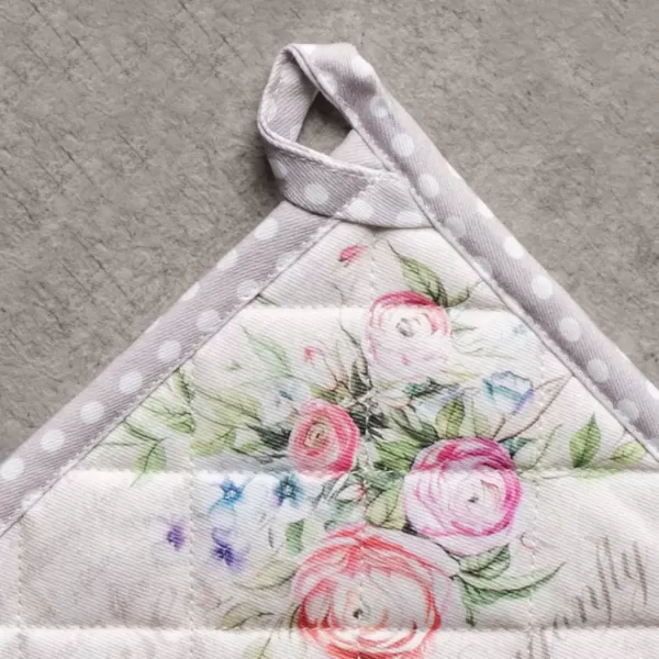 imageMaison d Hermine Potholders 100 Cotton 8quotx8quot Hotpads Heat Resistant with Loop Pot Holder Baking Grilling Home Handling Hot Pans Botanical Fresh  SpringSummer23  Champ De Mars