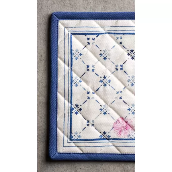 imageMaison d Hermine Potholders 100 Cotton 8quotx8quot Hotpads Heat Resistant with Loop Pot Holder Baking Grilling Home Handling Hot Pans Botanical Fresh  SpringSummer8  Faience