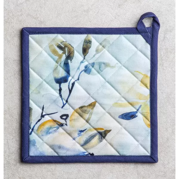 imageMaison d Hermine Potholders 100 Cotton 8quotx8quot Hotpads Heat Resistant with Loop Pot Holder Baking Grilling Home Handling Hot Pans Botanical Fresh  SpringSummer25  Lazy Summer Days