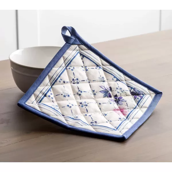 imageMaison d Hermine Potholders 100 Cotton 8quotx8quot Hotpads Heat Resistant with Loop Pot Holder Baking Grilling Home Handling Hot Pans Botanical Fresh  SpringSummer8  Faience
