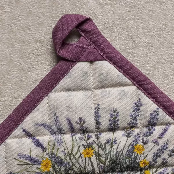 imageMaison d Hermine Potholders 100 Cotton 8quotx8quot Hotpads Heat Resistant with Loop Pot Holder Baking Grilling Home Handling Hot Pans Botanical Fresh  SpringSummer15  Fanny Lavender