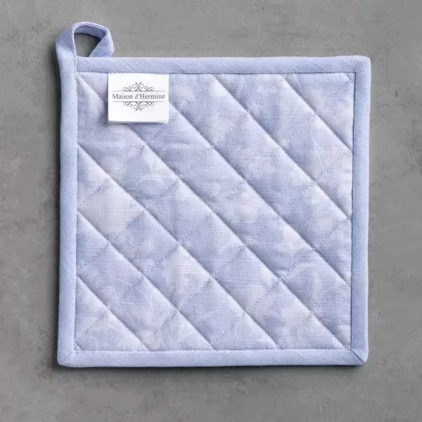 imageMaison d Hermine Potholders 100 Cotton 8quotx8quot Hotpads Heat Resistant with Loop Pot Holder Baking Grilling Home Handling Hot Pans Botanical Fresh  SpringSummerSummer Floral
