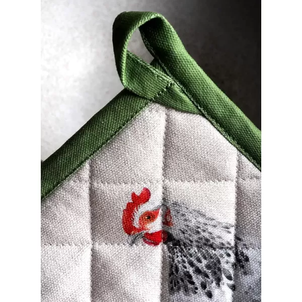 imageMaison d Hermine Potholders 100 Cotton 8quotx8quot Hotpads Heat Resistant with Loop Pot Holder Baking Grilling Home Handling Hot Pans Botanical Fresh  SpringSummer18  Basse Cour