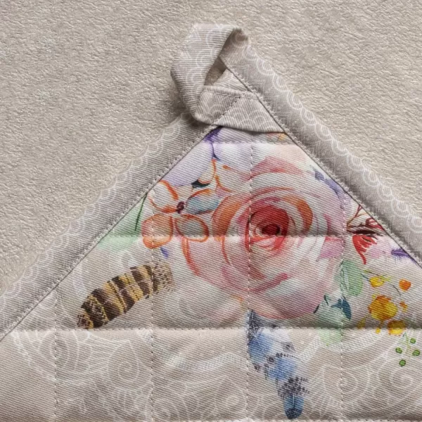 imageMaison d Hermine Potholders 100 Cotton 8quotx8quot Hotpads Heat Resistant with Loop Pot Holder Baking Grilling Home Handling Hot Pans Botanical Fresh  SpringSummer50  Ibiza  Beige