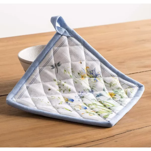 imageMaison d Hermine Potholders 100 Cotton 8quotx8quot Hotpads Heat Resistant with Loop Pot Holder Baking Grilling Home Handling Hot Pans Botanical Fresh  SpringSummer9  Fleurs De Mai