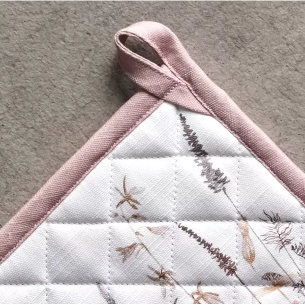 imageMaison d Hermine Potholders 100 Cotton 8quotx8quot Hotpads Heat Resistant with Loop Pot Holder Baking Grilling Home Handling Hot Pans Botanical Fresh  SpringSummer31  Meadow Florals  Brown