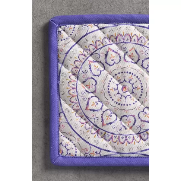 imageMaison d Hermine Potholders 100 Cotton 8quotx8quot Hotpads Heat Resistant with Loop Pot Holder Baking Grilling Home Handling Hot Pans Botanical Fresh  SpringSummer51  Mandala
