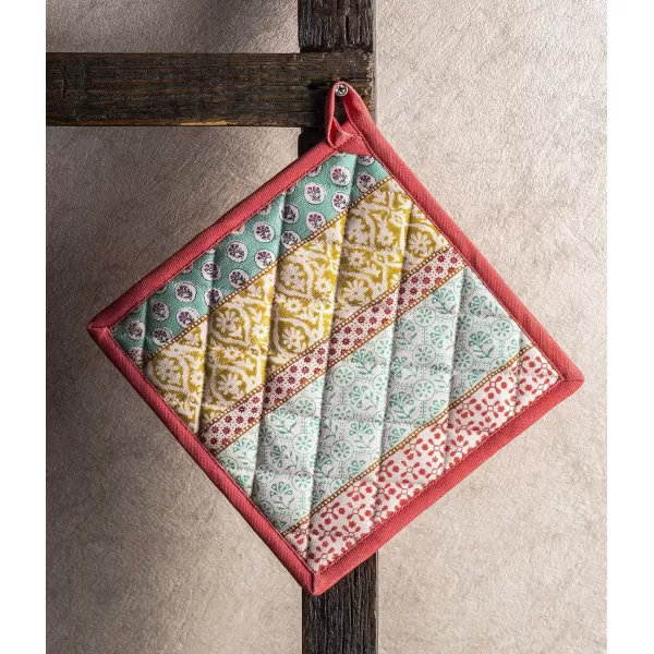 imageMaison d Hermine Potholders 100 Cotton 8quotx8quot Hotpads Heat Resistant with Loop Pot Holder Baking Grilling Home Handling Hot Pans Botanical Fresh  SpringSummer13  Provence