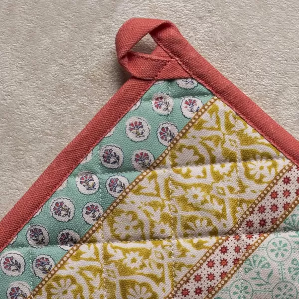 imageMaison d Hermine Potholders 100 Cotton 8quotx8quot Hotpads Heat Resistant with Loop Pot Holder Baking Grilling Home Handling Hot Pans Botanical Fresh  SpringSummer13  Provence