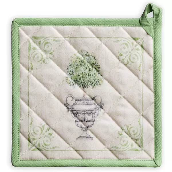 imageMaison d Hermine Potholders 100 Cotton 8quotx8quot Hotpads Heat Resistant with Loop Pot Holder Baking Grilling Home Handling Hot Pans Botanical Fresh  SpringSummer16  Jardin Du Roy