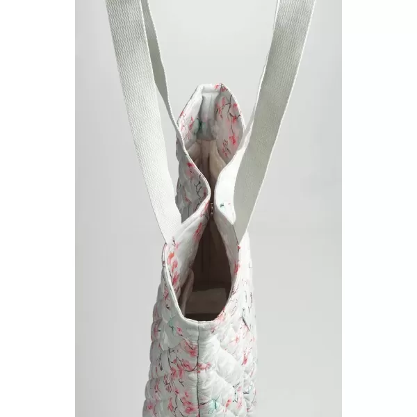 imageMaison d Hermine Shopping Bag Cotton Quilted Tote Bag with Zipper Pockets ampamp Small Pouch Grocery Bag for Work Travel Lunch12  Blossoms in Spring