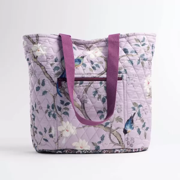 imageMaison d Hermine Shopping Bag Cotton Quilted Tote Bag with Zipper Pockets ampamp Small Pouch Grocery Bag for Work Travel Lunch14  Osaka