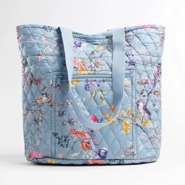 imageMaison d Hermine Shopping Bag Cotton Quilted Tote Bag with Zipper Pockets ampamp Small Pouch Grocery Bag for Work Travel Lunch15  Equinoxe