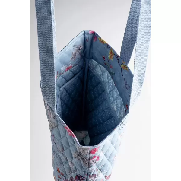 imageMaison d Hermine Shopping Bag Cotton Quilted Tote Bag with Zipper Pockets ampamp Small Pouch Grocery Bag for Work Travel Lunch15  Equinoxe