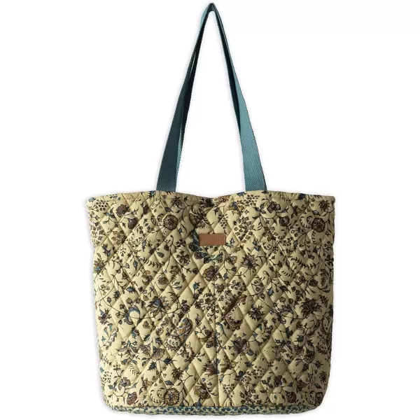 imageMaison d Hermine Shopping Bag Cotton Quilted Tote Bag with Zipper Pockets ampamp Small Pouch Grocery Bag for Work Travel Lunch19  Lakshmi