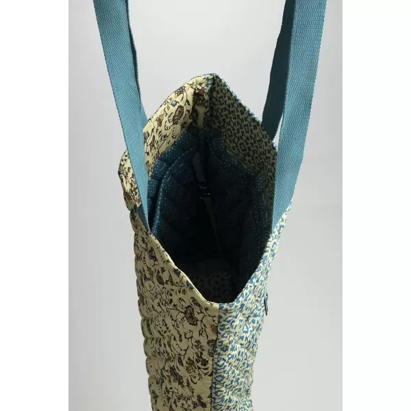 imageMaison d Hermine Shopping Bag Cotton Quilted Tote Bag with Zipper Pockets ampamp Small Pouch Grocery Bag for Work Travel Lunch19  Lakshmi