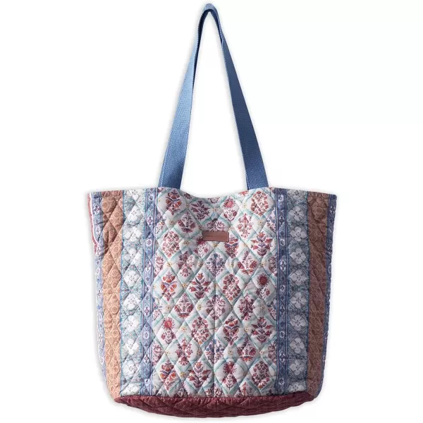 imageMaison d Hermine Shopping Bag Cotton Quilted Tote Bag with Zipper Pockets ampamp Small Pouch Grocery Bag for Work Travel Lunch20  Romane