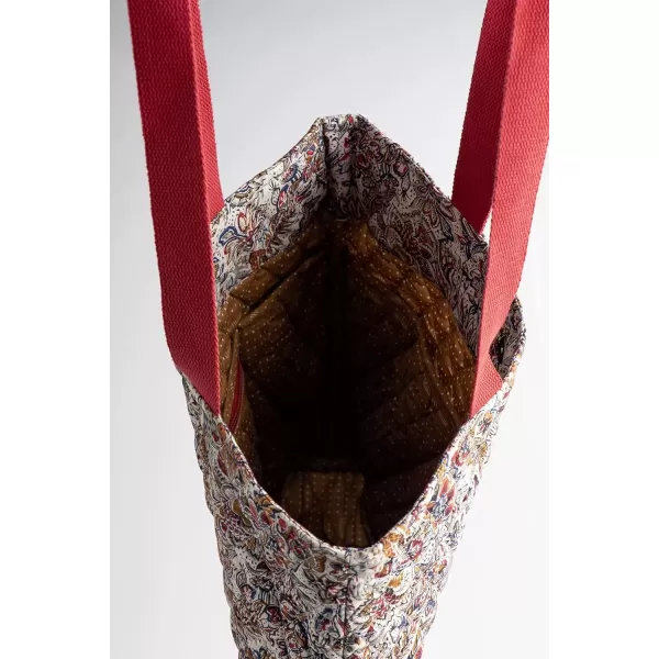 imageMaison d Hermine Shopping Bag Cotton Quilted Tote Bag with Zipper Pockets ampamp Small Pouch Grocery Bag for Work Travel Lunch22  Jaipur
