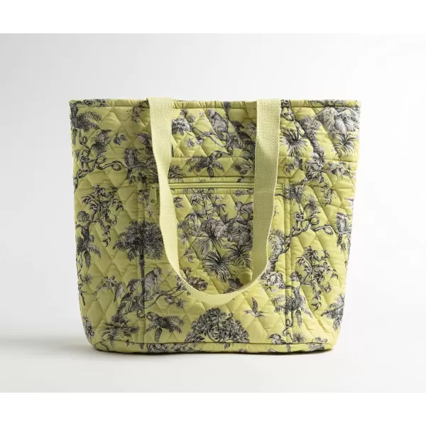 imageMaison d Hermine Shopping Bag Cotton Quilted Tote Bag with Zipper Pockets ampamp Small Pouch Grocery Bag for Work Travel Lunch24  Bonobo  Yellow
