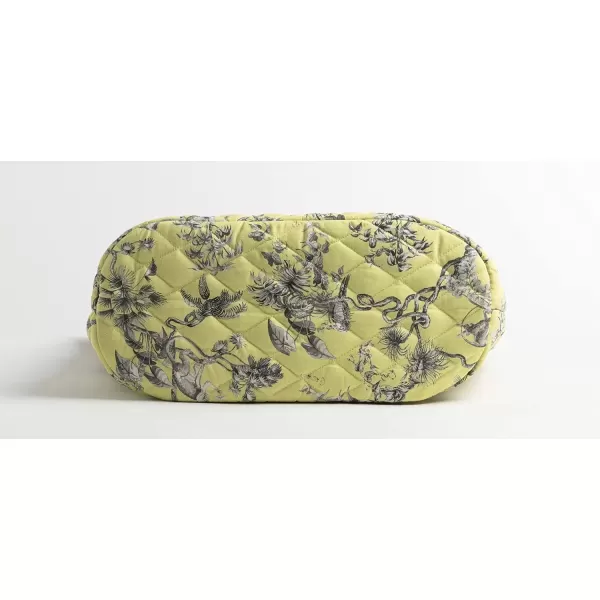 imageMaison d Hermine Shopping Bag Cotton Quilted Tote Bag with Zipper Pockets ampamp Small Pouch Grocery Bag for Work Travel Lunch24  Bonobo  Yellow