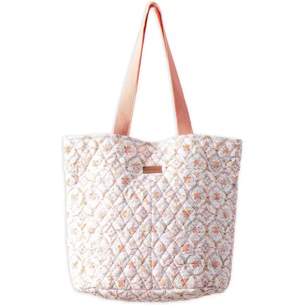 imageMaison d Hermine Shopping Bag Cotton Quilted Tote Bag with Zipper Pockets ampamp Small Pouch Grocery Bag for Work Travel Lunch25  Fair Isle