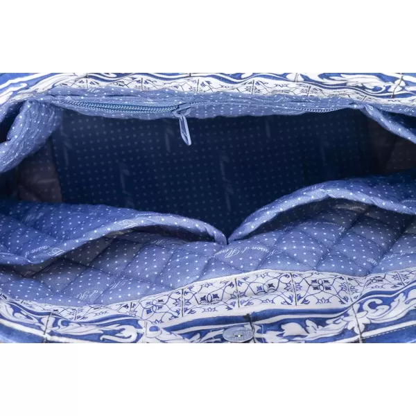 imageMaison d Hermine Shopping Bag Cotton Quilted Tote Bag with Zipper Pockets ampamp Small Pouch Grocery Bag for Work Travel Lunch27  Faience