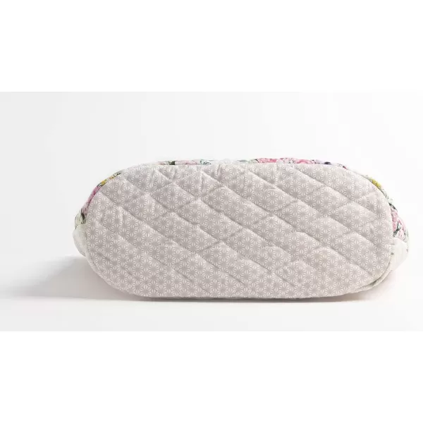 imageMaison d Hermine Shopping Bag Cotton Quilted Tote Bag with Zipper Pockets ampamp Small Pouch Grocery Bag for Work Travel Lunch3  Sweet Rose Lavender  Lush