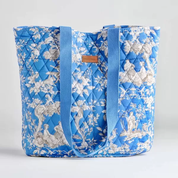 imageMaison d Hermine Shopping Bag Cotton Quilted Tote Bag with Zipper Pockets ampamp Small Pouch Grocery Bag for Work Travel Lunch31  Joli Jouy