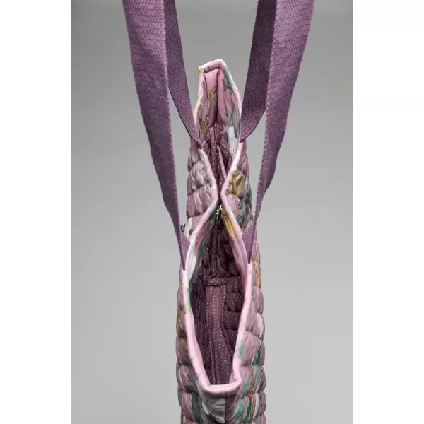 imageMaison d Hermine Shopping Bag Cotton Quilted Tote Bag with Zipper Pockets ampamp Small Pouch Grocery Bag for Work Travel Lunch39  Hokuzai  Violet