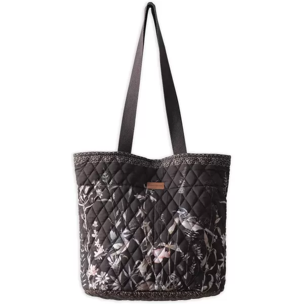 imageMaison d Hermine Shopping Bag Cotton Quilted Tote Bag with Zipper Pockets ampamp Small Pouch Grocery Bag for Work Travel Lunch42  Meadow Florals