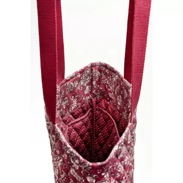 imageMaison d Hermine Shopping Bag Cotton Quilted Tote Bag with Zipper Pockets ampamp Small Pouch Grocery Bag for Work Travel Lunch43  Surya  Maroon