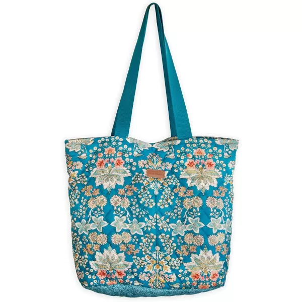 imageMaison d Hermine Shopping Bag Cotton Quilted Tote Bag with Zipper Pockets ampamp Small Pouch Grocery Bag for Work Travel Lunch44  Marquise  Blue