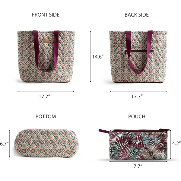 imageMaison d Hermine Shopping Bag Cotton Quilted Tote Bag with Zipper Pockets ampamp Small Pouch Grocery Bag for Work Travel Lunch49  Bamako  Bakary