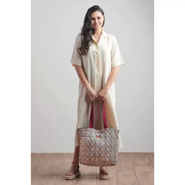imageMaison d Hermine Shopping Bag Cotton Quilted Tote Bag with Zipper Pockets ampamp Small Pouch Grocery Bag for Work Travel Lunch49  Bamako  Bakary
