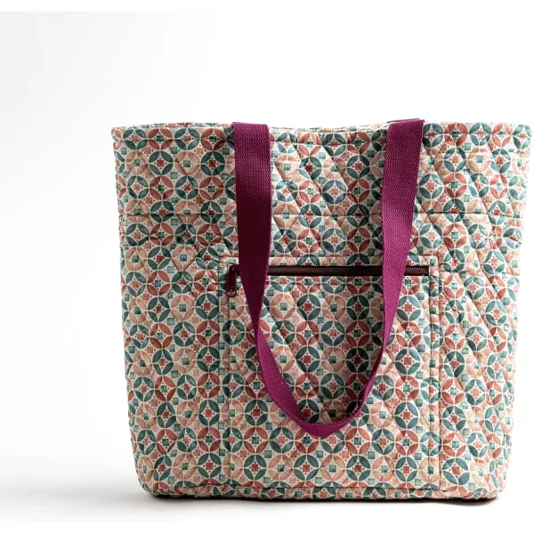 imageMaison d Hermine Shopping Bag Cotton Quilted Tote Bag with Zipper Pockets ampamp Small Pouch Grocery Bag for Work Travel Lunch49  Bamako  Bakary