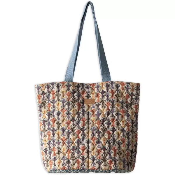 imageMaison d Hermine Shopping Bag Cotton Quilted Tote Bag with Zipper Pockets ampamp Small Pouch Grocery Bag for Work Travel Lunch50  Ikat  Akira