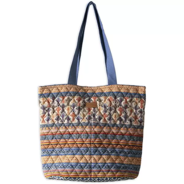 imageMaison d Hermine Shopping Bag Cotton Quilted Tote Bag with Zipper Pockets ampamp Small Pouch Grocery Bag for Work Travel Lunch50  Ikat  Kenji