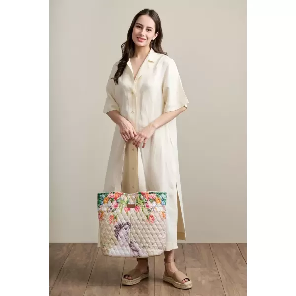 imageMaison d Hermine Shopping Bag Cotton Quilted Tote Bag with Zipper Pockets ampamp Small Pouch Grocery Bag for Work Travel Lunch51  Masterpiece