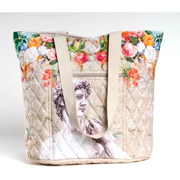 imageMaison d Hermine Shopping Bag Cotton Quilted Tote Bag with Zipper Pockets ampamp Small Pouch Grocery Bag for Work Travel Lunch51  Masterpiece