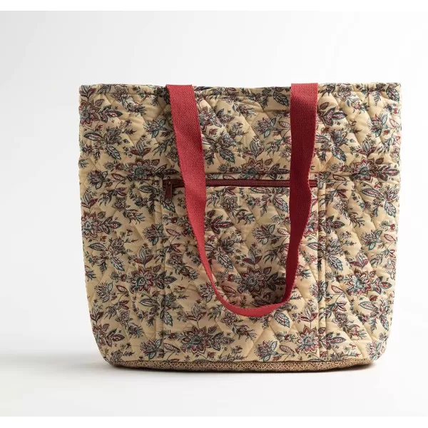 imageMaison d Hermine Shopping Bag Cotton Quilted Tote Bag with Zipper Pockets ampamp Small Pouch Grocery Bag for Work Travel Lunch6  Asmi