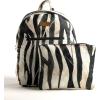 imageMaison d Hermine Backpack Cotton Shoulder Backpack with Small Pouch Lightweight Bag for Travel Work Beach Perfect for Women ampamp Men Bonobo  Blue18  Zebra