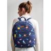 imageMaison d Hermine Backpack Cotton Shoulder Backpack with Small Pouch Lightweight Bag for Travel Work Beach Perfect for Women ampamp Men Bonobo  Blue30  Birdies on Wire