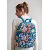 imageMaison d Hermine Backpack Cotton Shoulder Backpack with Small Pouch Lightweight Bag for Travel Work Beach Perfect for Women ampamp Men Bonobo  Blue36  Happy Florals  Blue