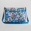 imageMaison d Hermine Hand Bag Cotton Canvas Cross Body Bag Shoulder Bag for Women Men Shopping Multi Zippered Pocket Sling Bag36  Happy Florals  Blue